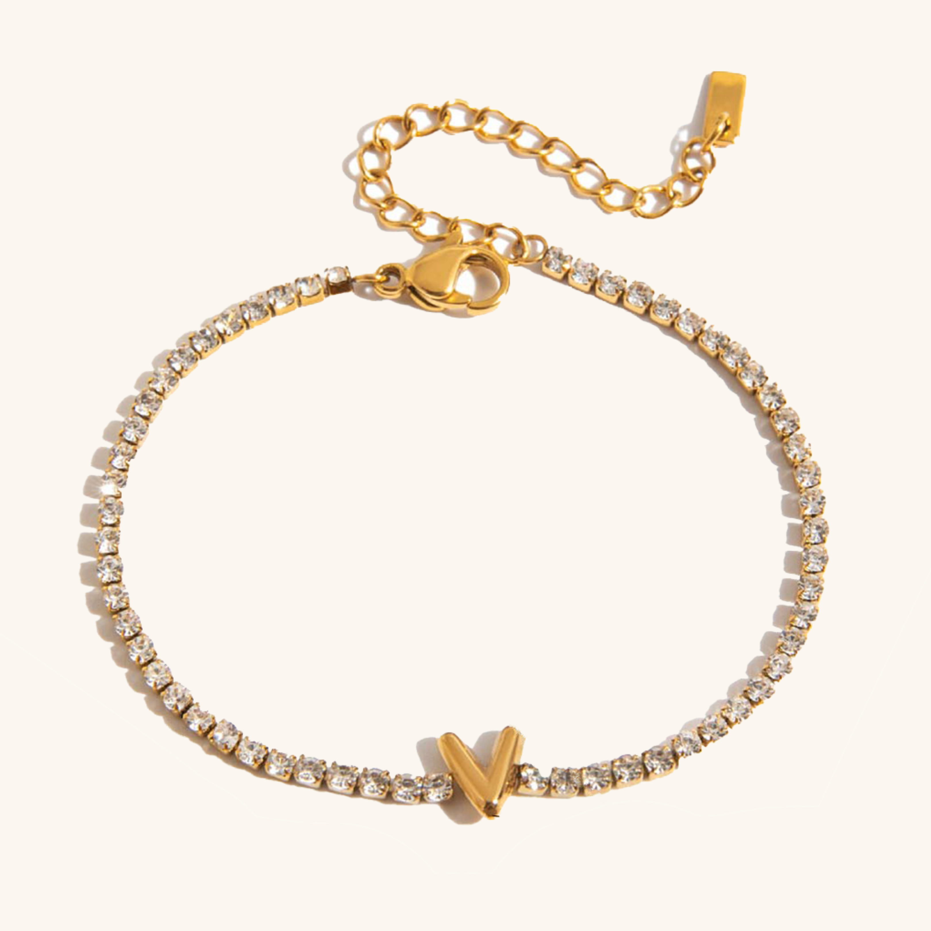 Avaria Bubble Letter Tennis Bracelet