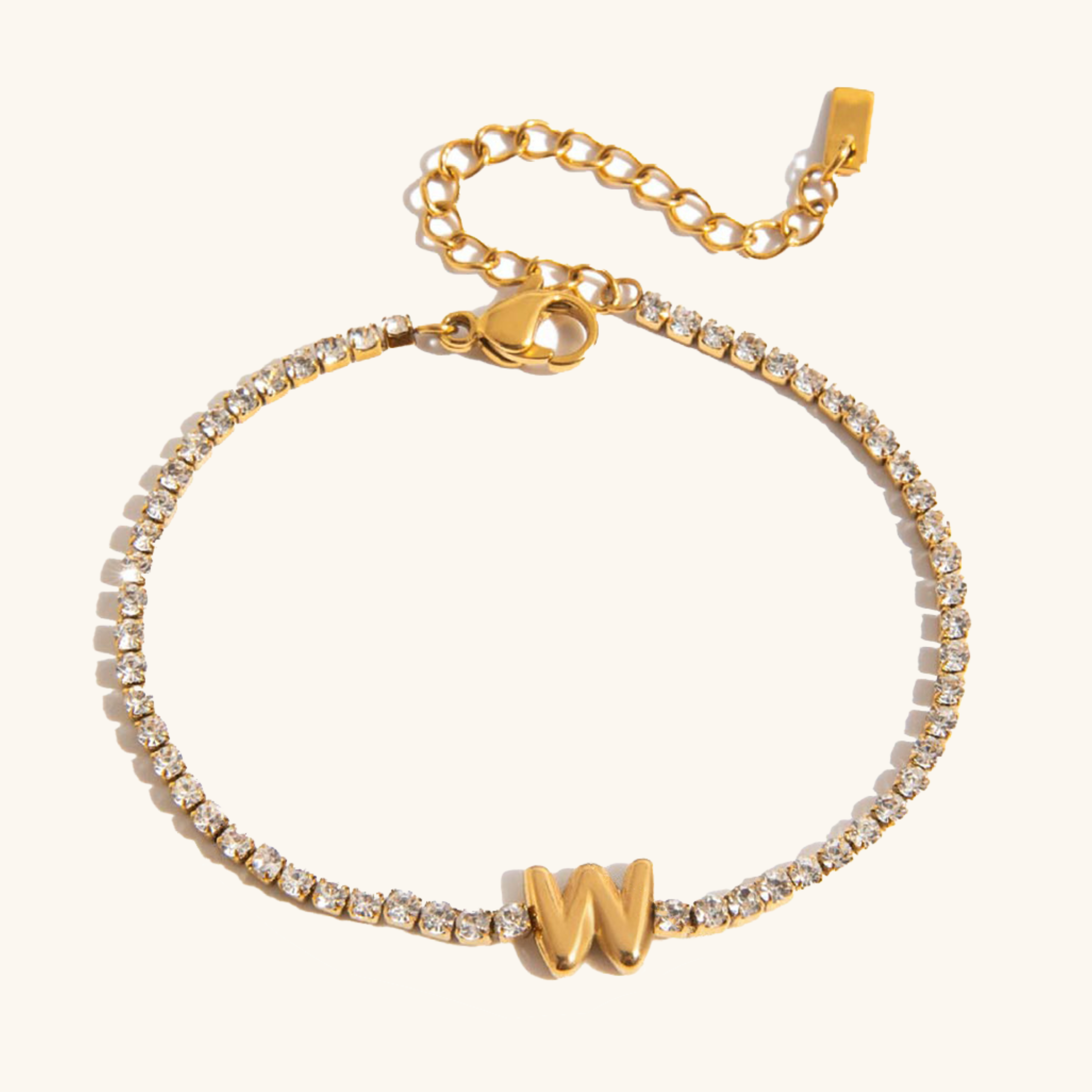 Avaria Bubble Letter Tennis Bracelet