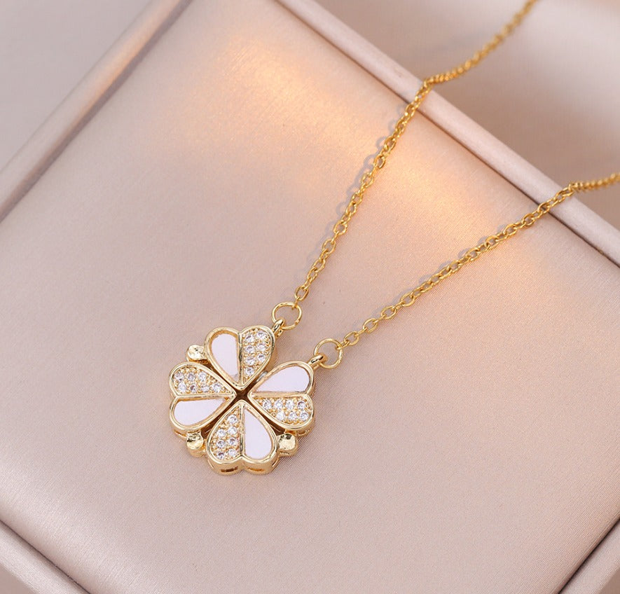 Radiant Clover Heart Necklace