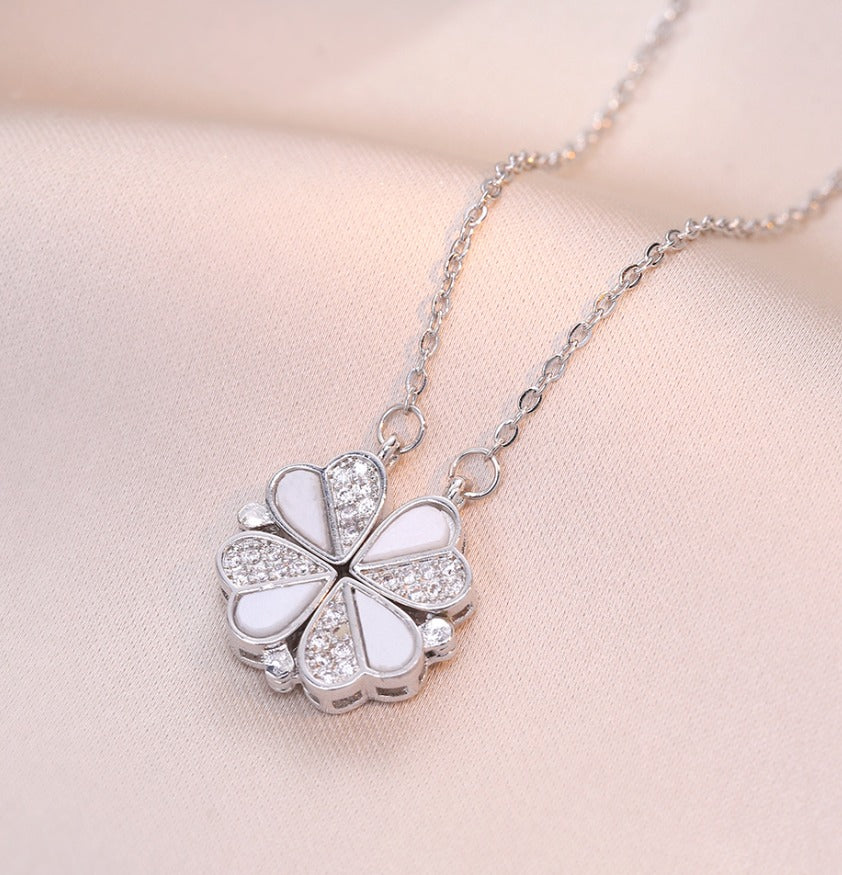 Radiant Clover Heart Necklace