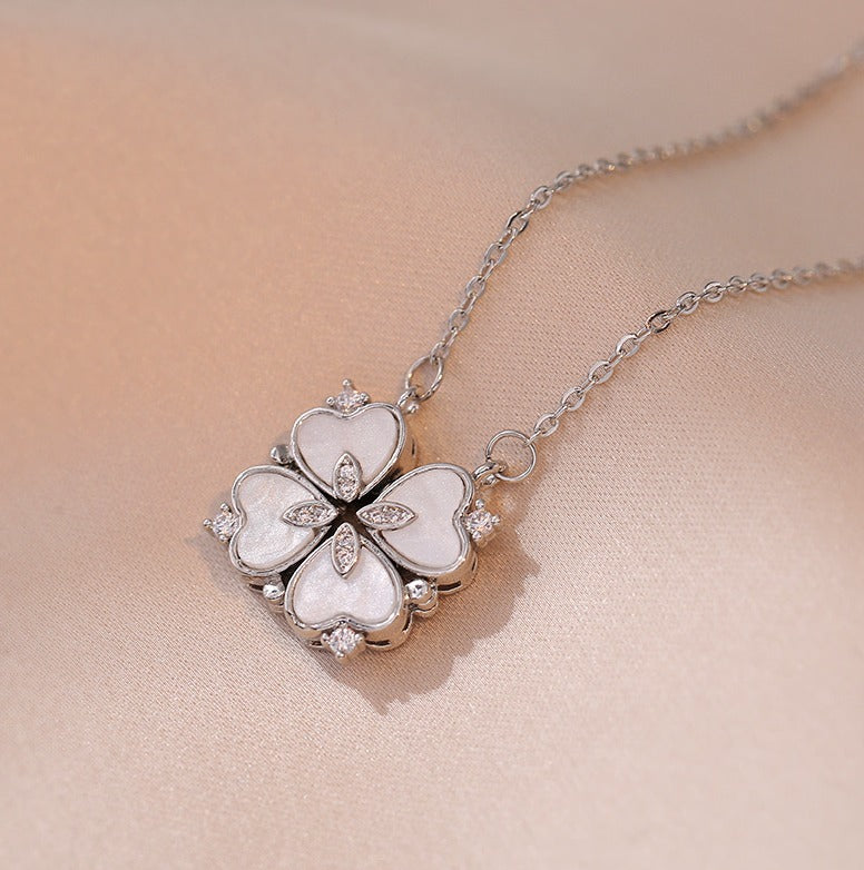 Blooming Clover Heart Necklace