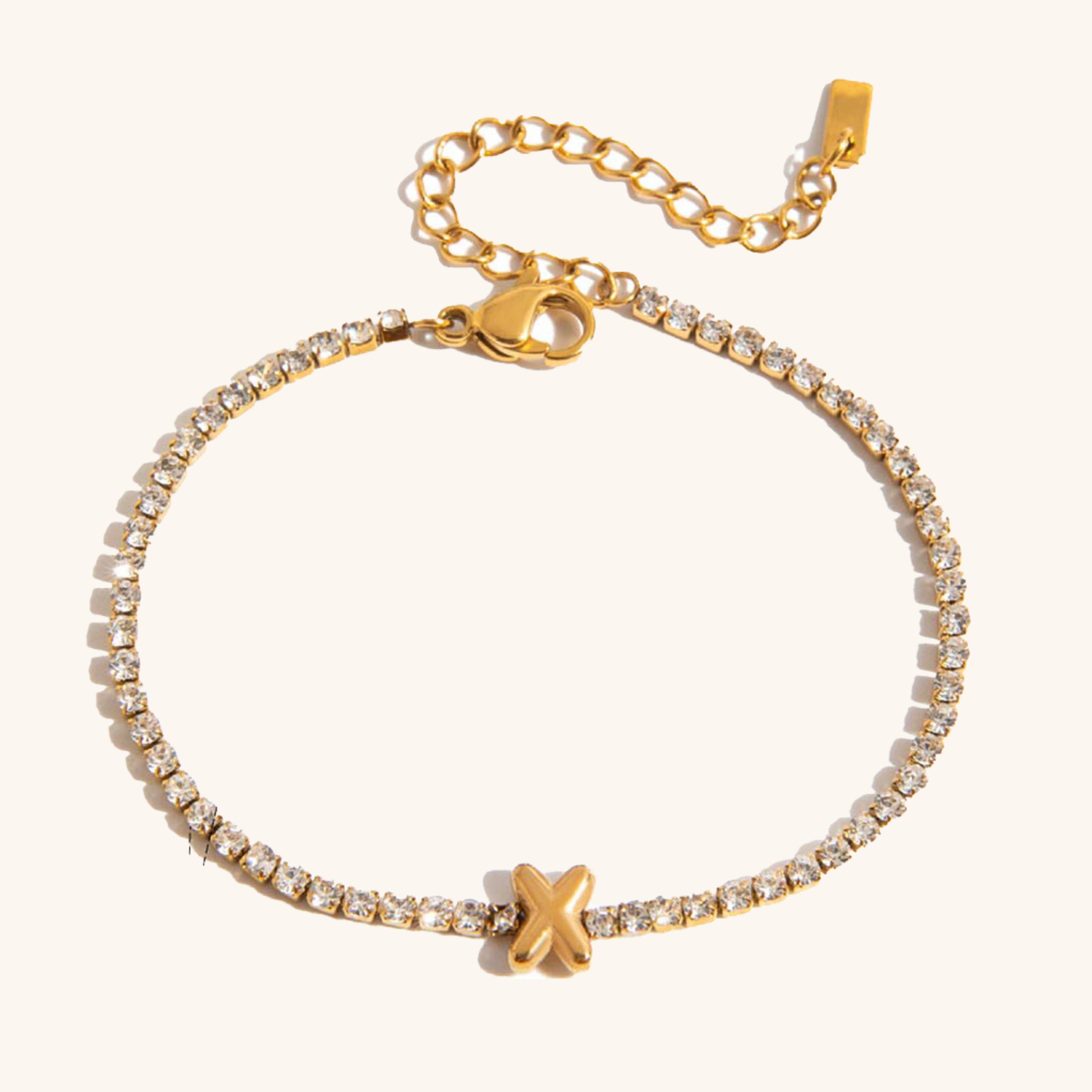 Avaria Bubble Letter Tennis Bracelet