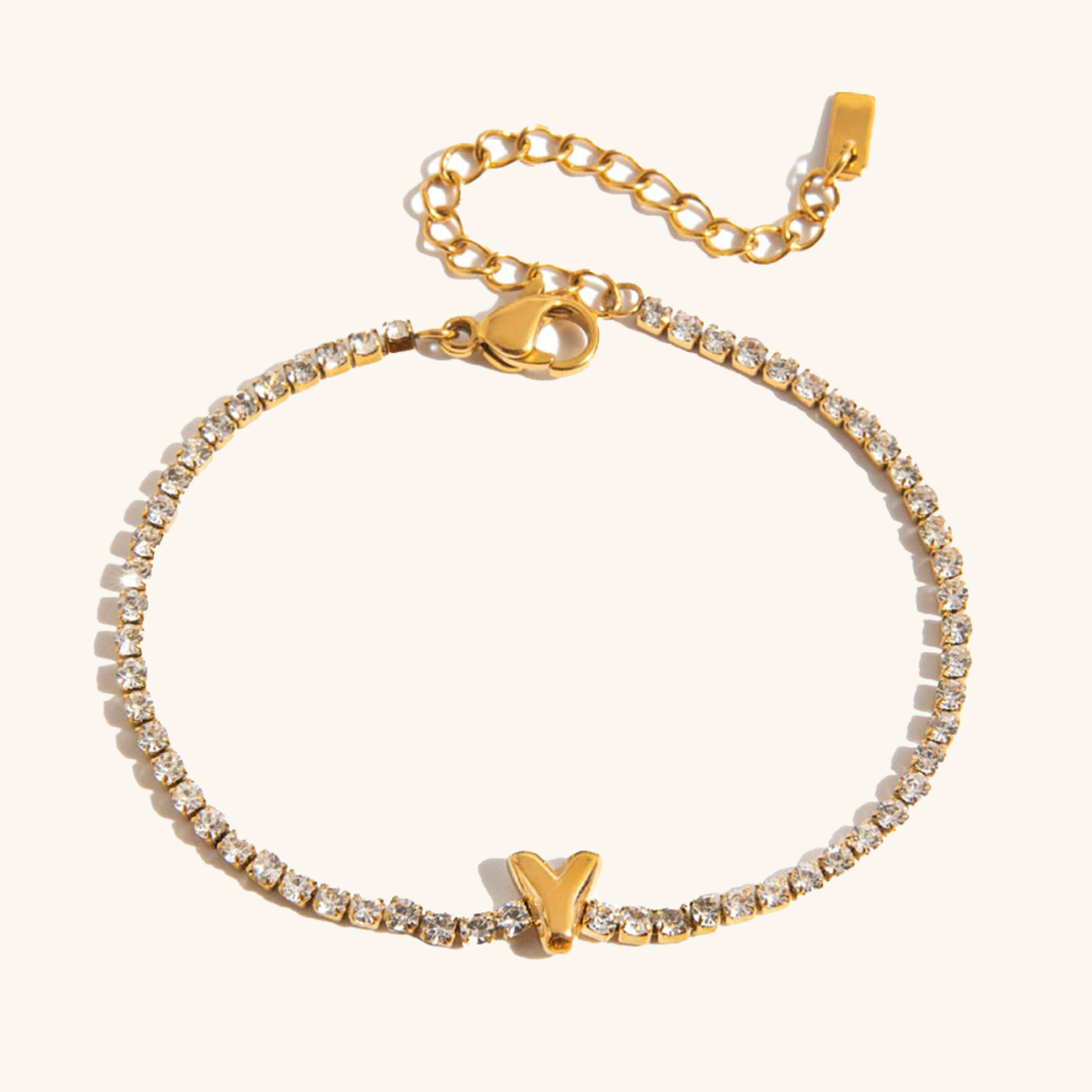 Avaria Bubble Letter Tennis Bracelet