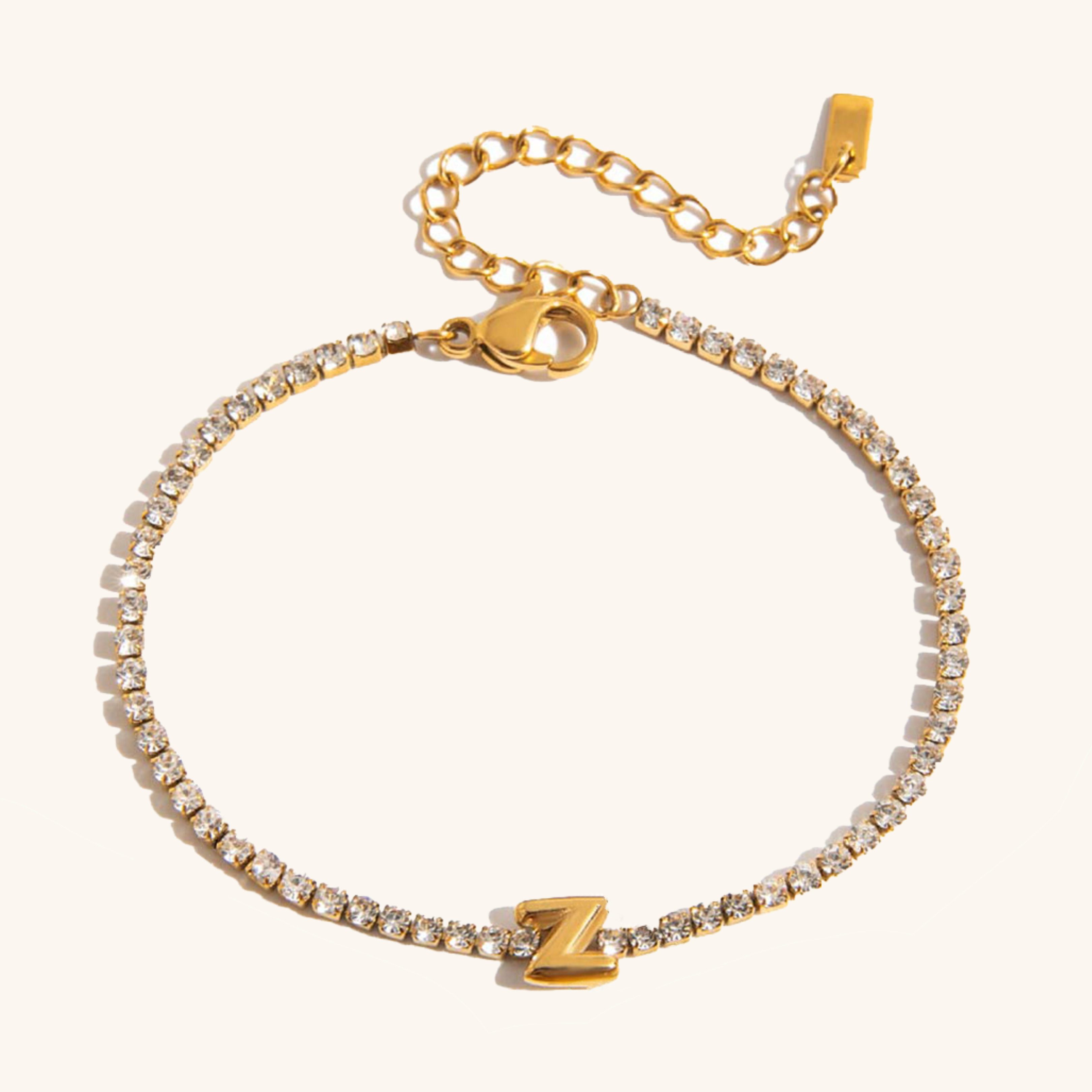 Avaria Bubble Letter Tennis Bracelet