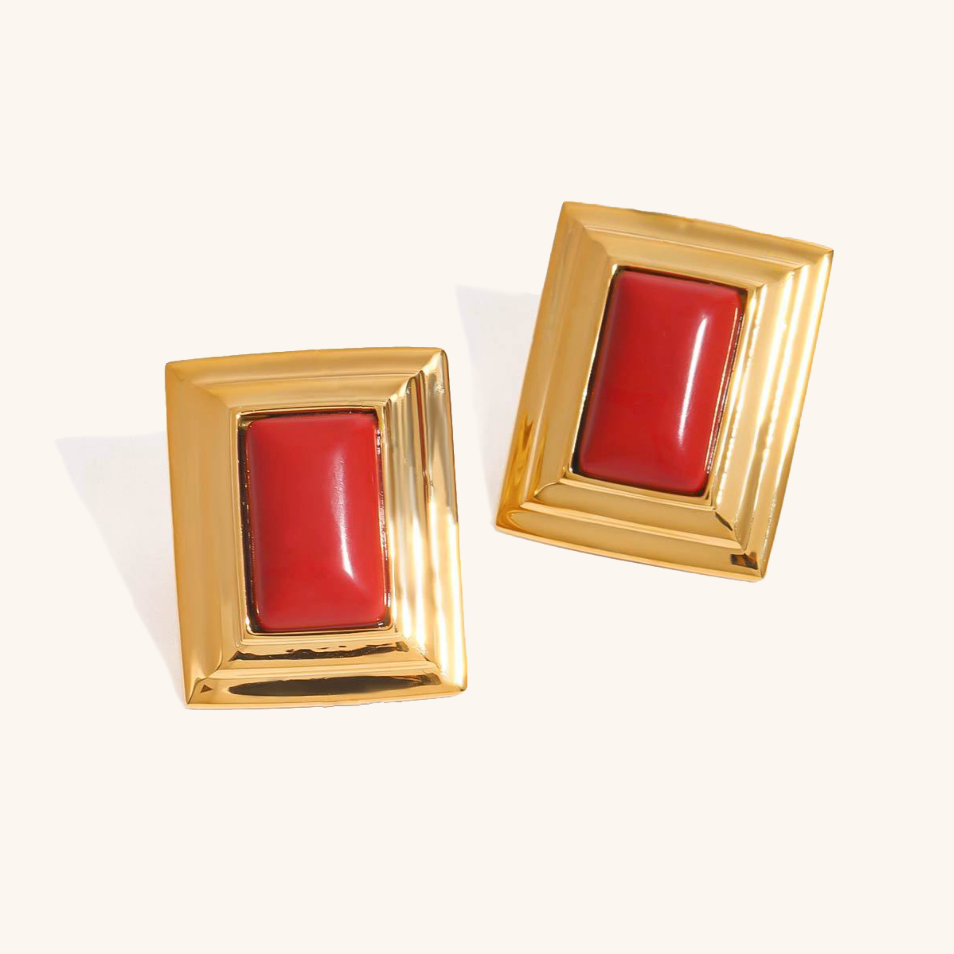 Sybil Gold Enamel Earrings