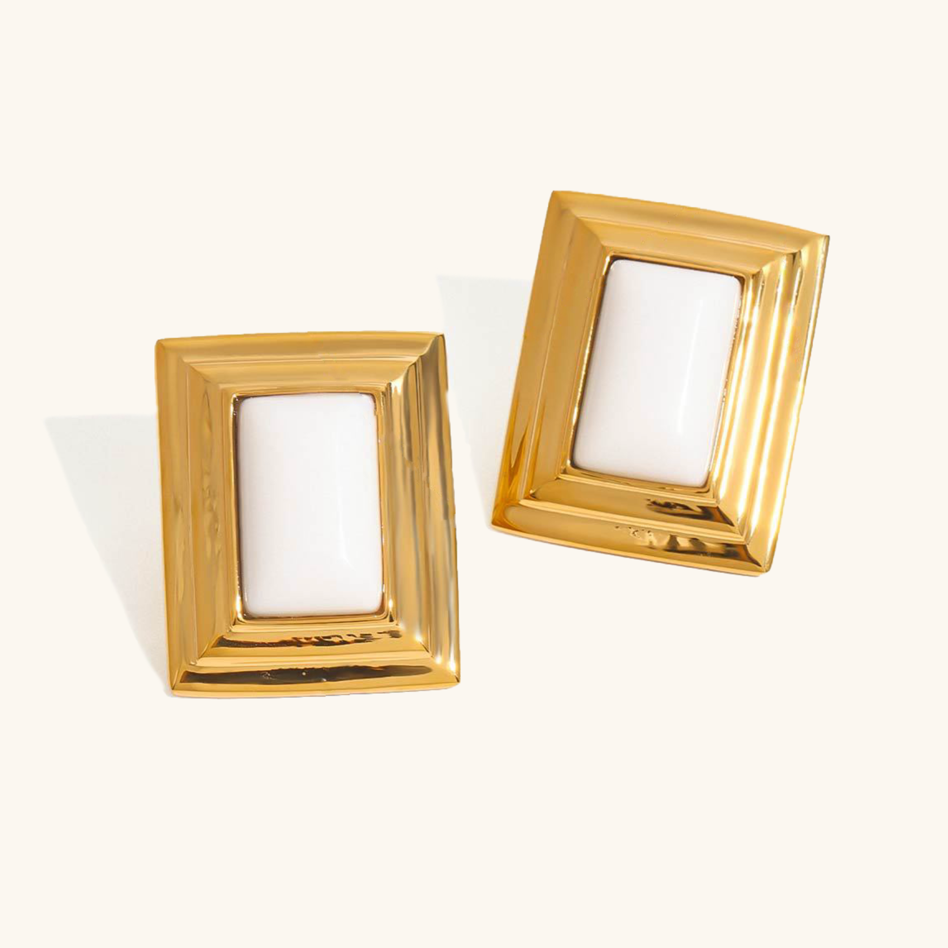 Sybil Gold Enamel Earrings