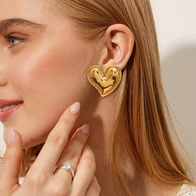 Liora Gold Heart Earrings