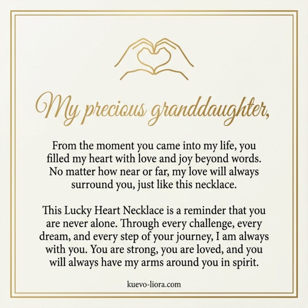 To My Granddaughter - Lucky Heart Necklace