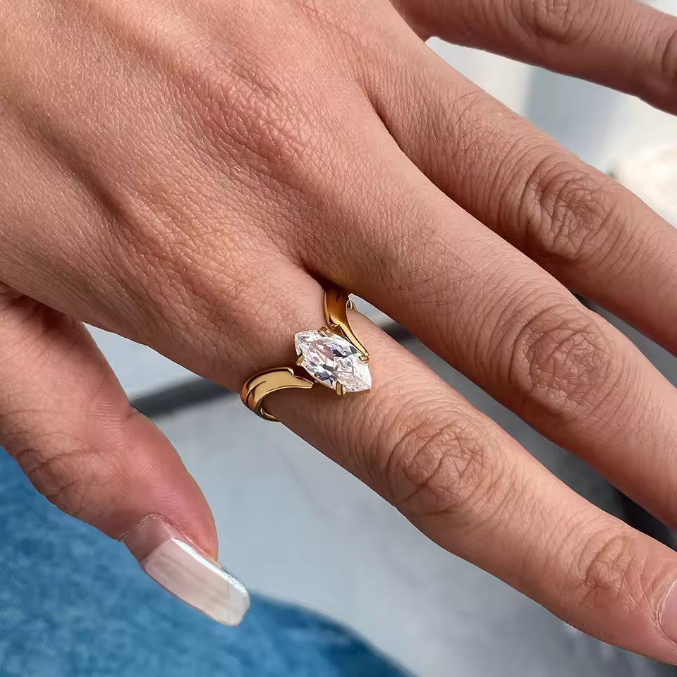 Bernadetta Diamond Marquise Gold Ring