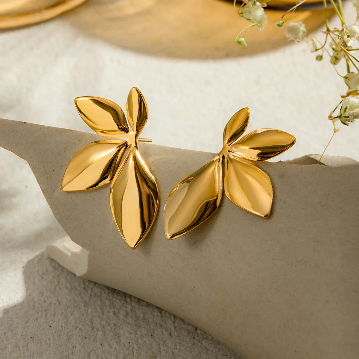 Velle Gold Petal Earrings