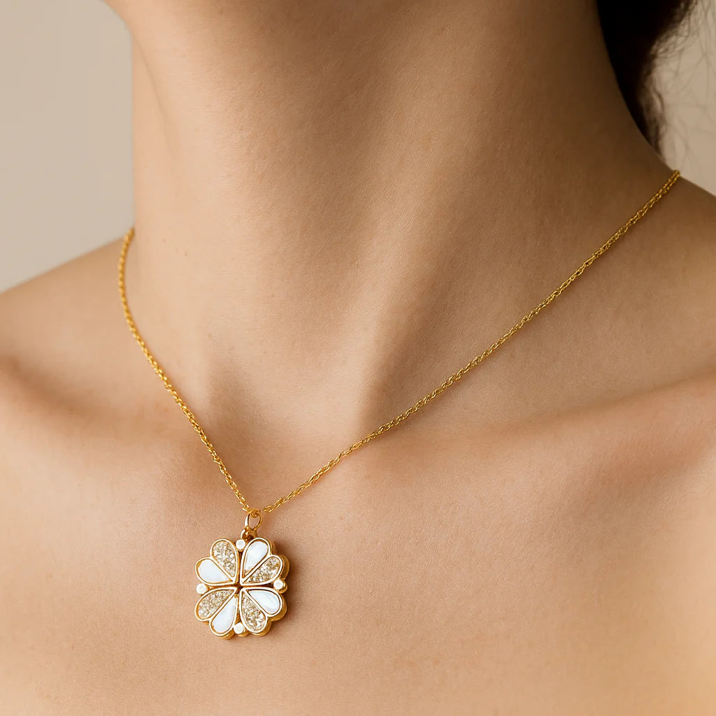 Radiant Clover Heart Necklace