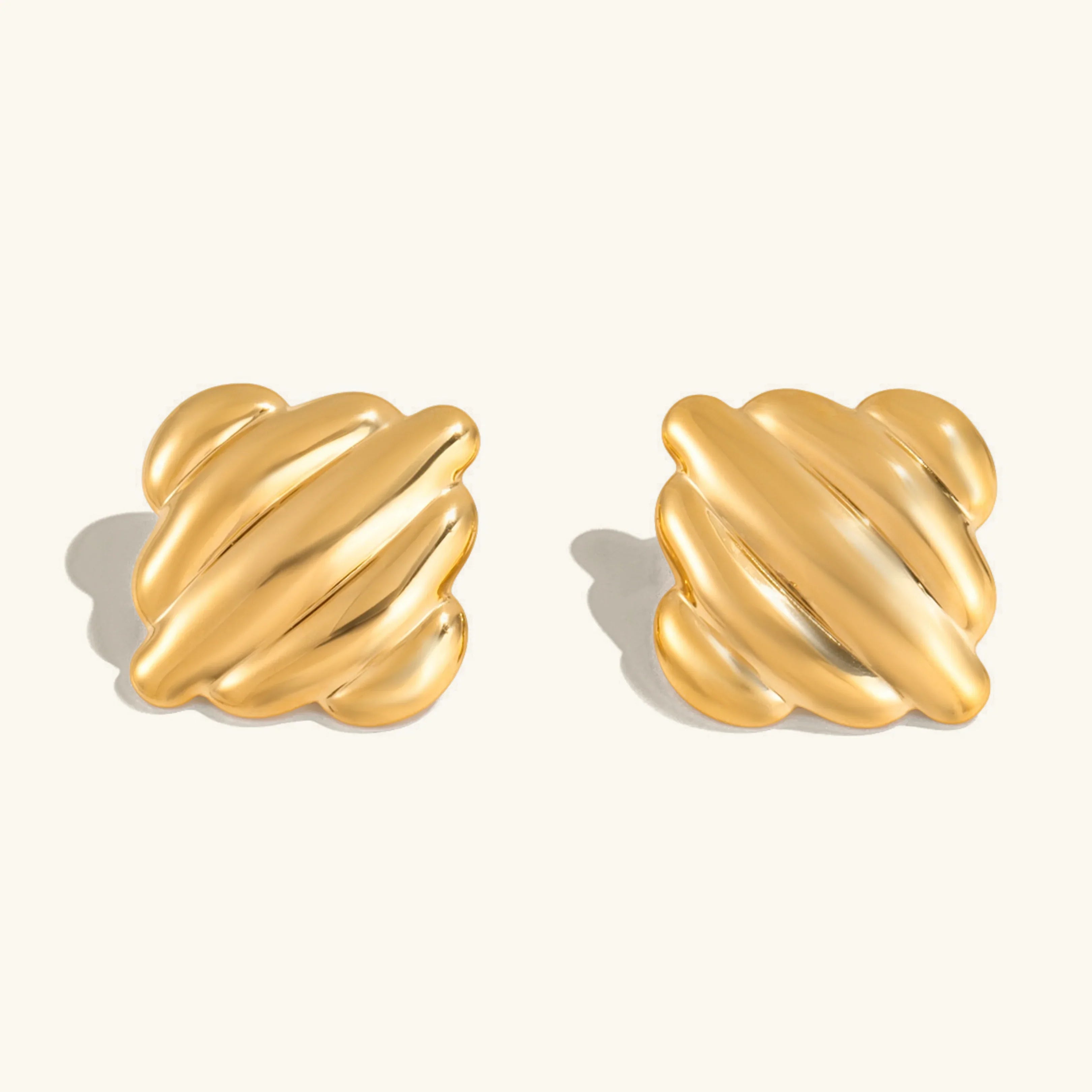 Maxine Rippled Gold Earrings