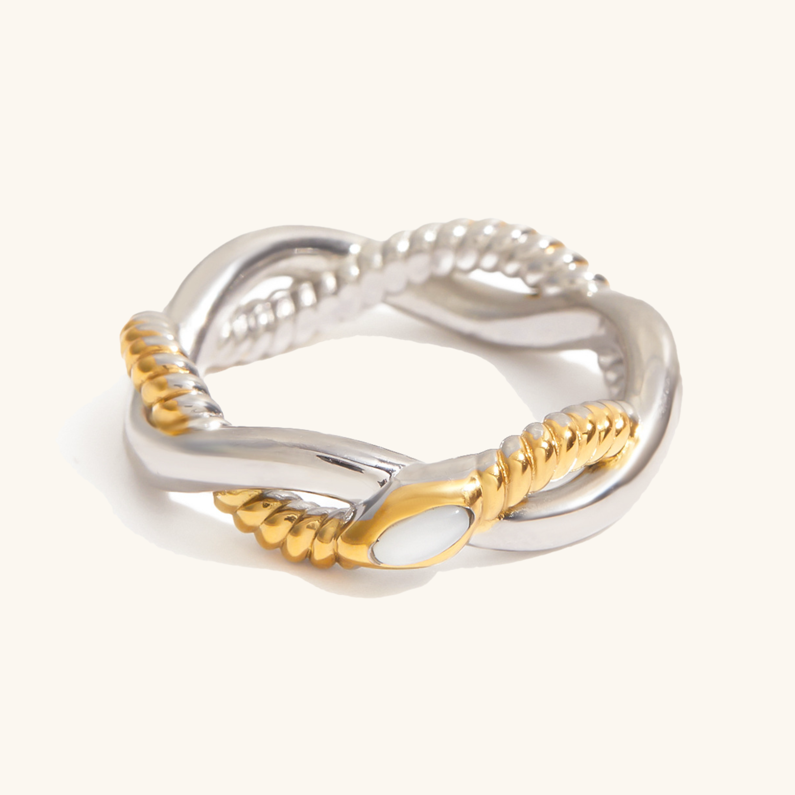 Nerisse Two-Tone Twist Ring