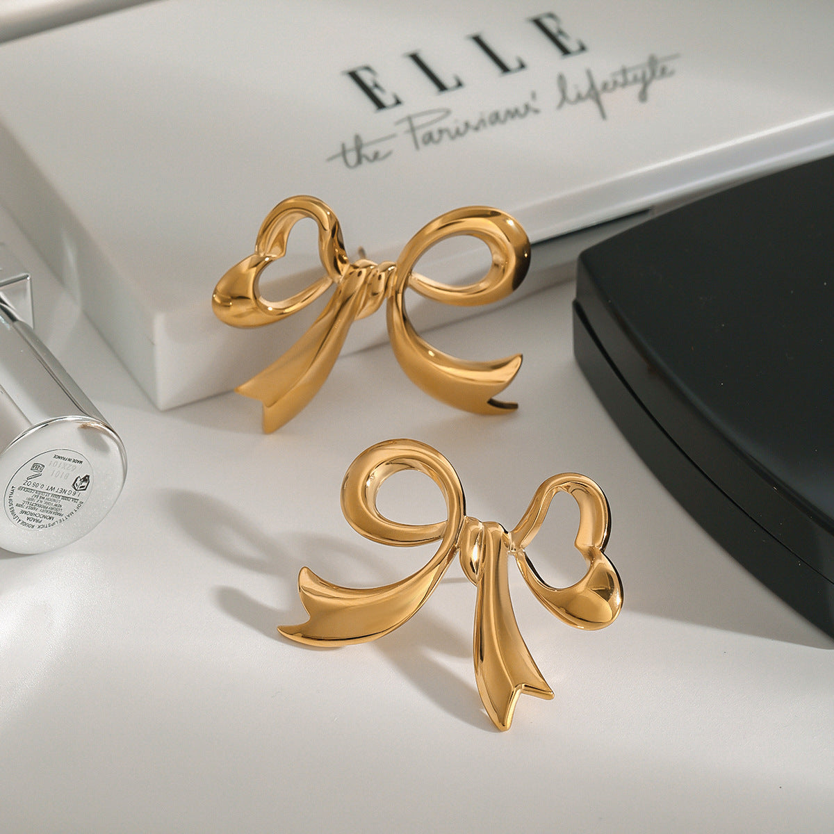 Carissa Gold Bowtie Earrings