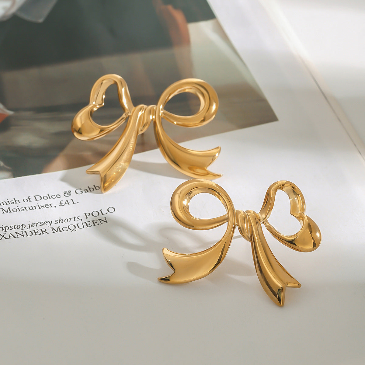 Carissa Gold Bowtie Earrings