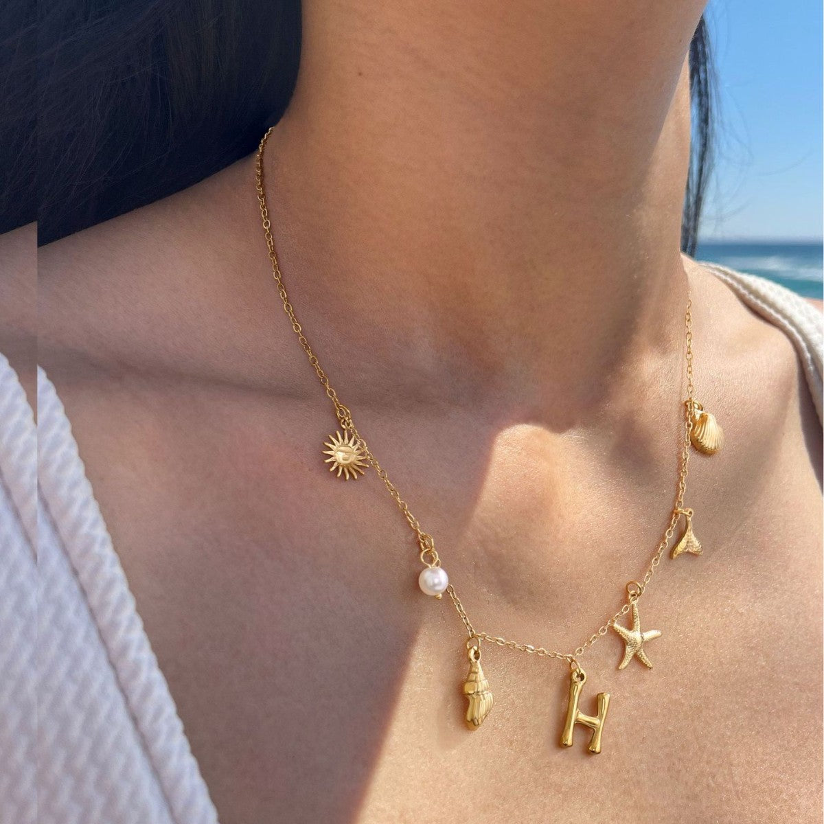 Avaria Ocean Initial Necklace