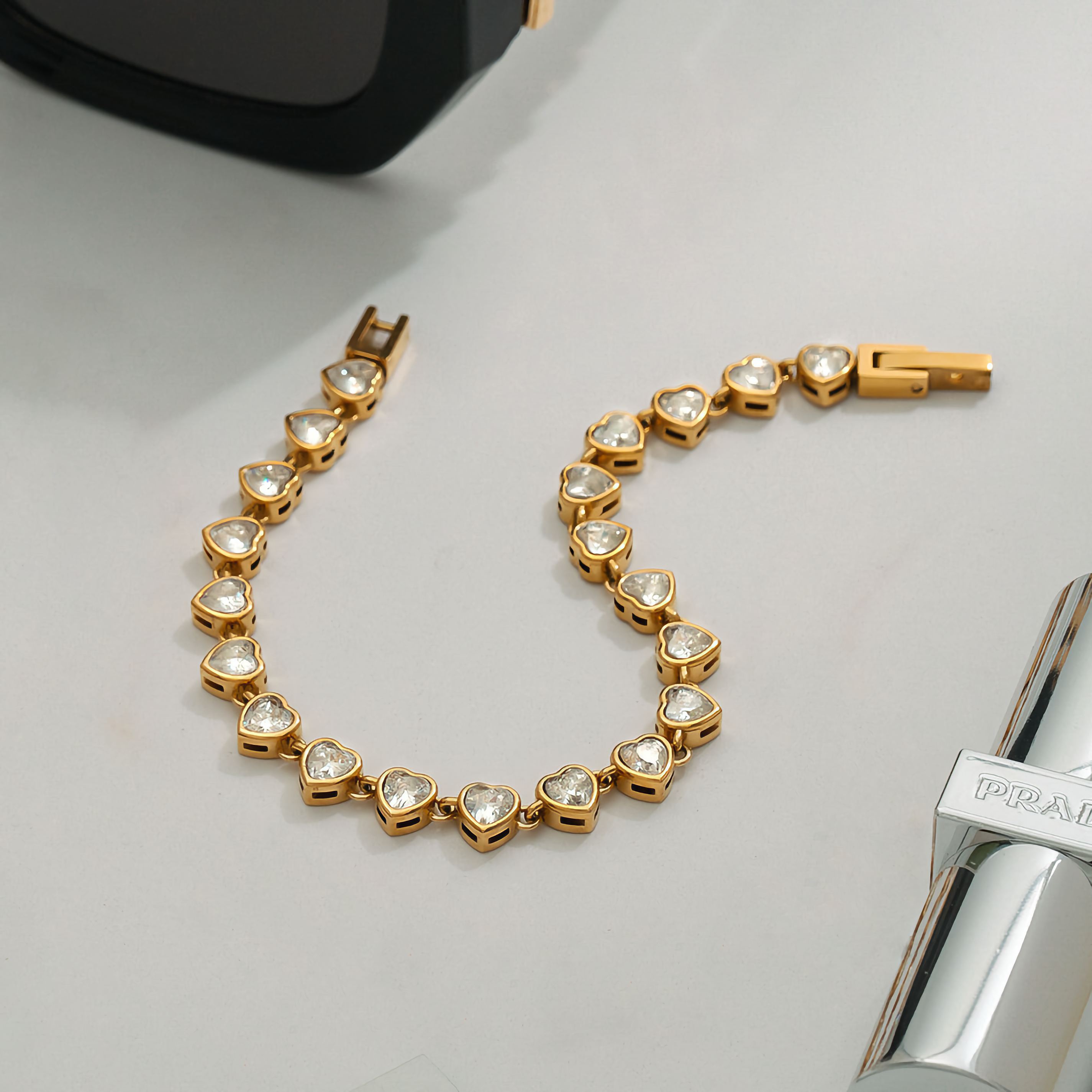 Romani Heart Shaped Tennis Bracelet