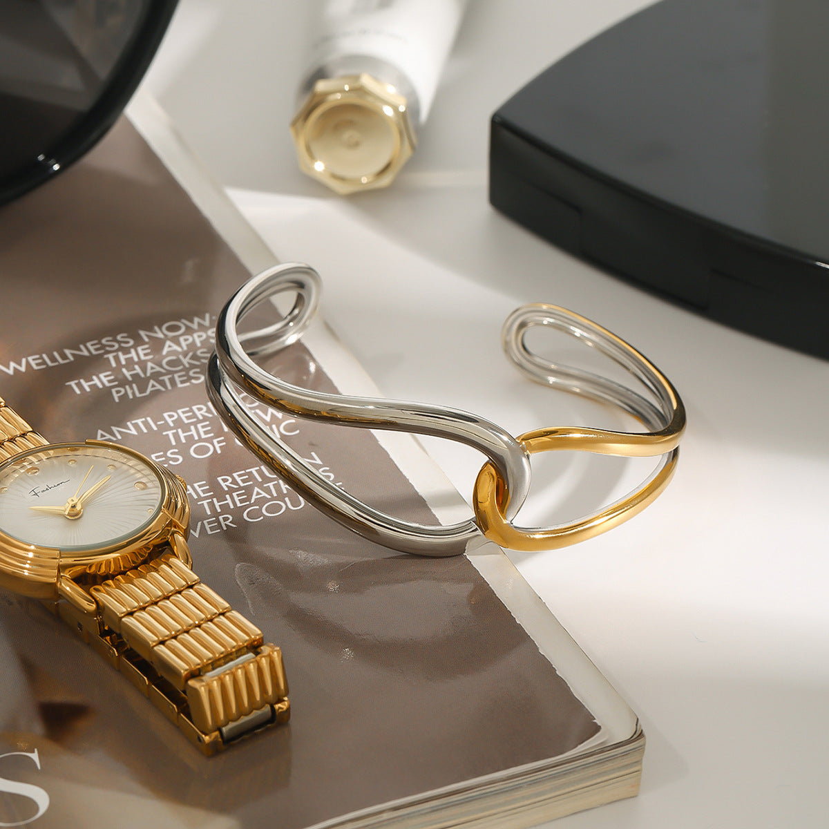 Noria Two Tone Gold Bangle