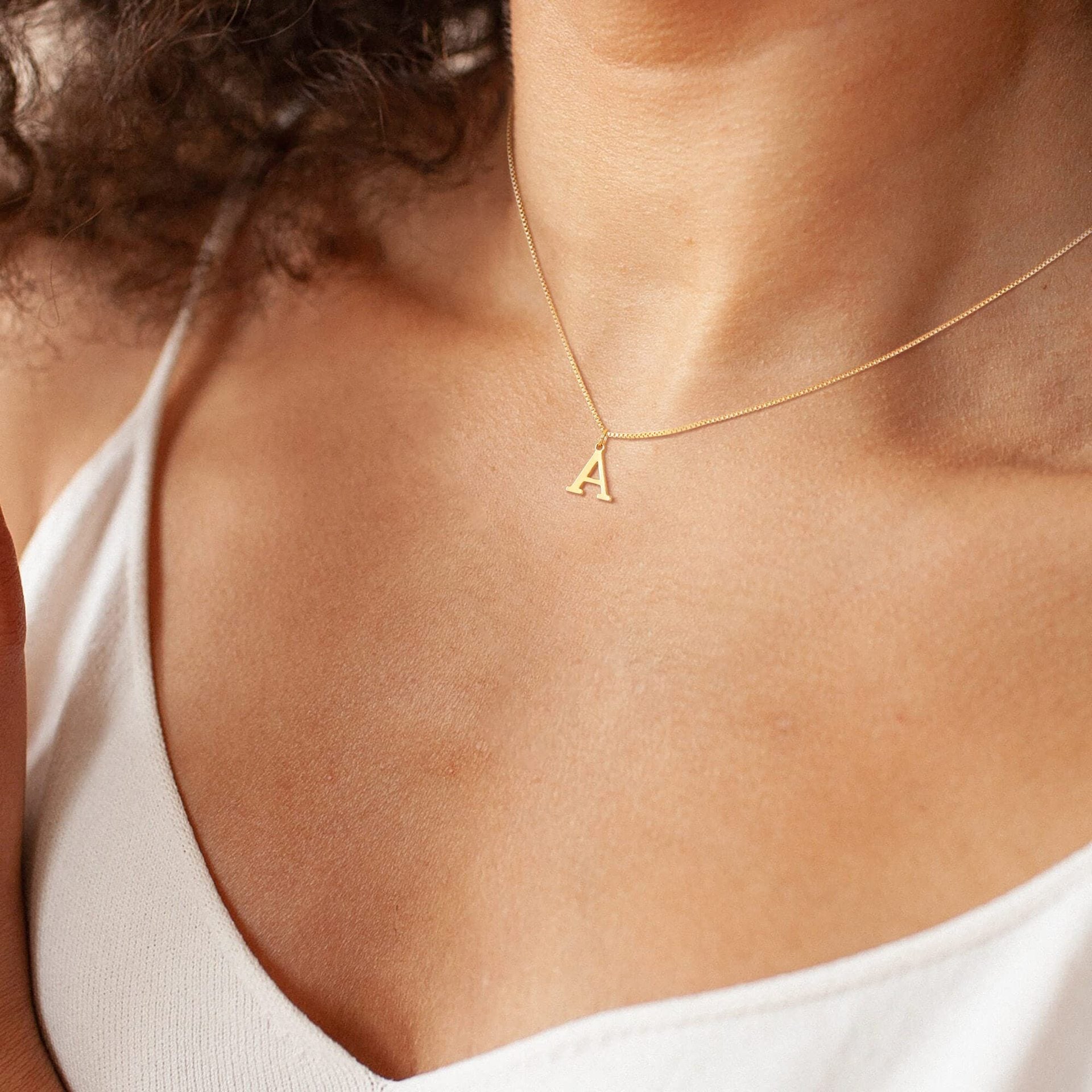 Therese Letter Initial Gold Necklace