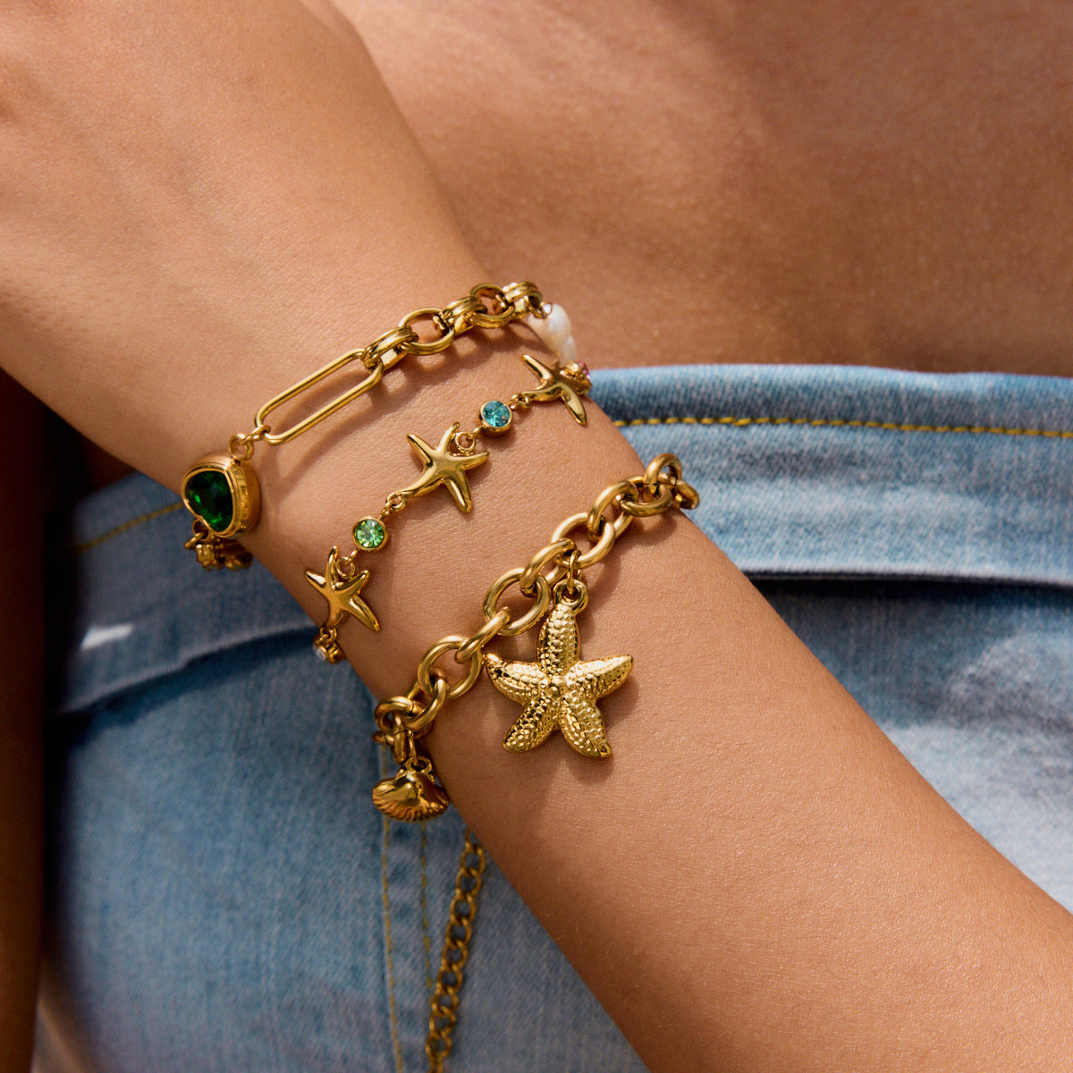 Kristine Golden Starfish Bracelet