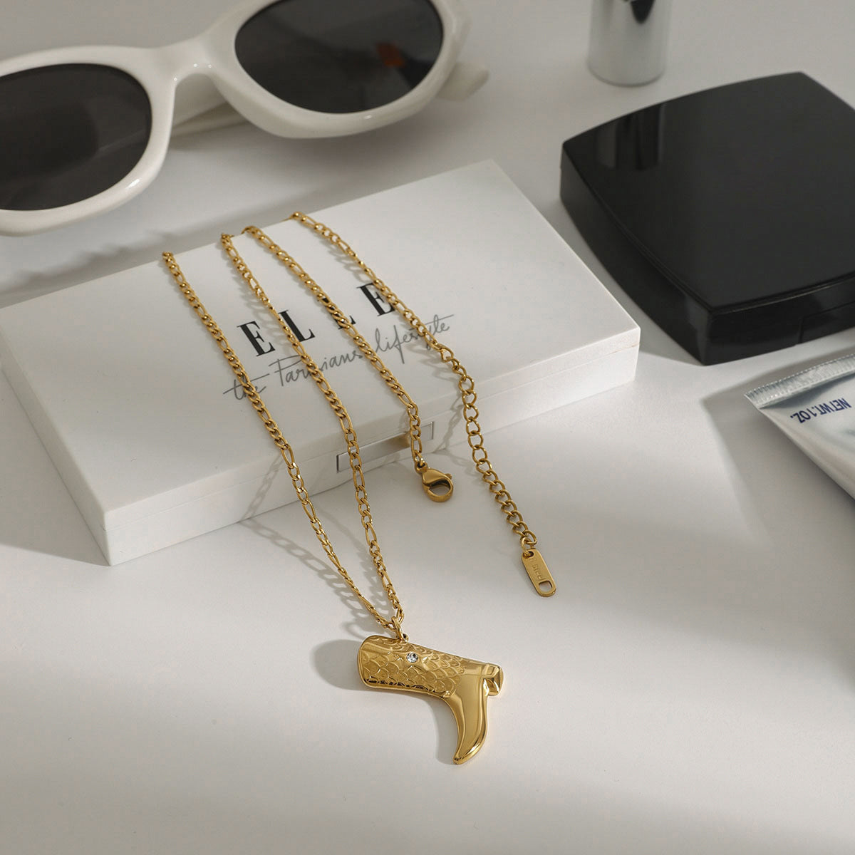 Makayla Gold Boot Pendant