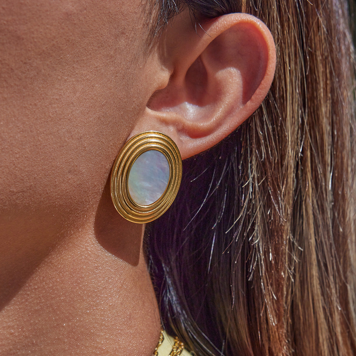 Ruthie Gold Enamel Earrings