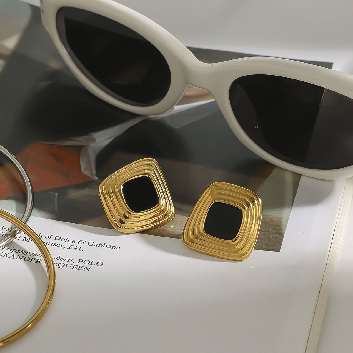 Sylvie Geometric Gold Earrings