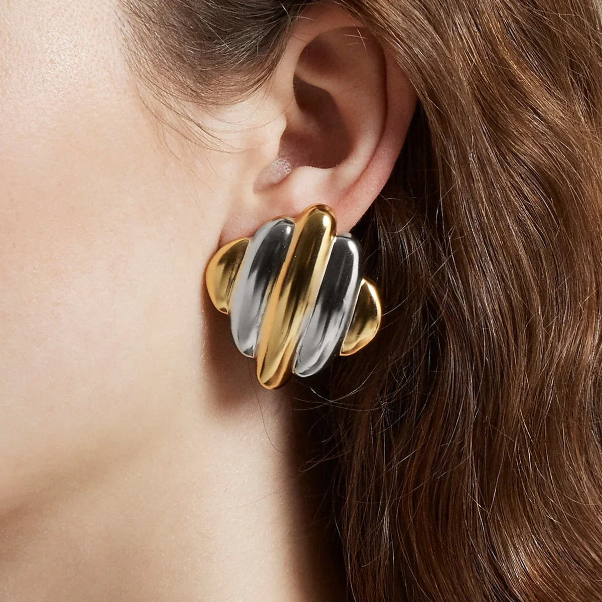 Maxine Rippled Gold Earrings