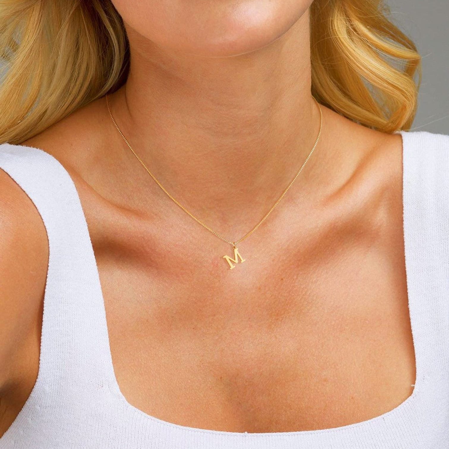 Therese Letter Initial Gold Necklace