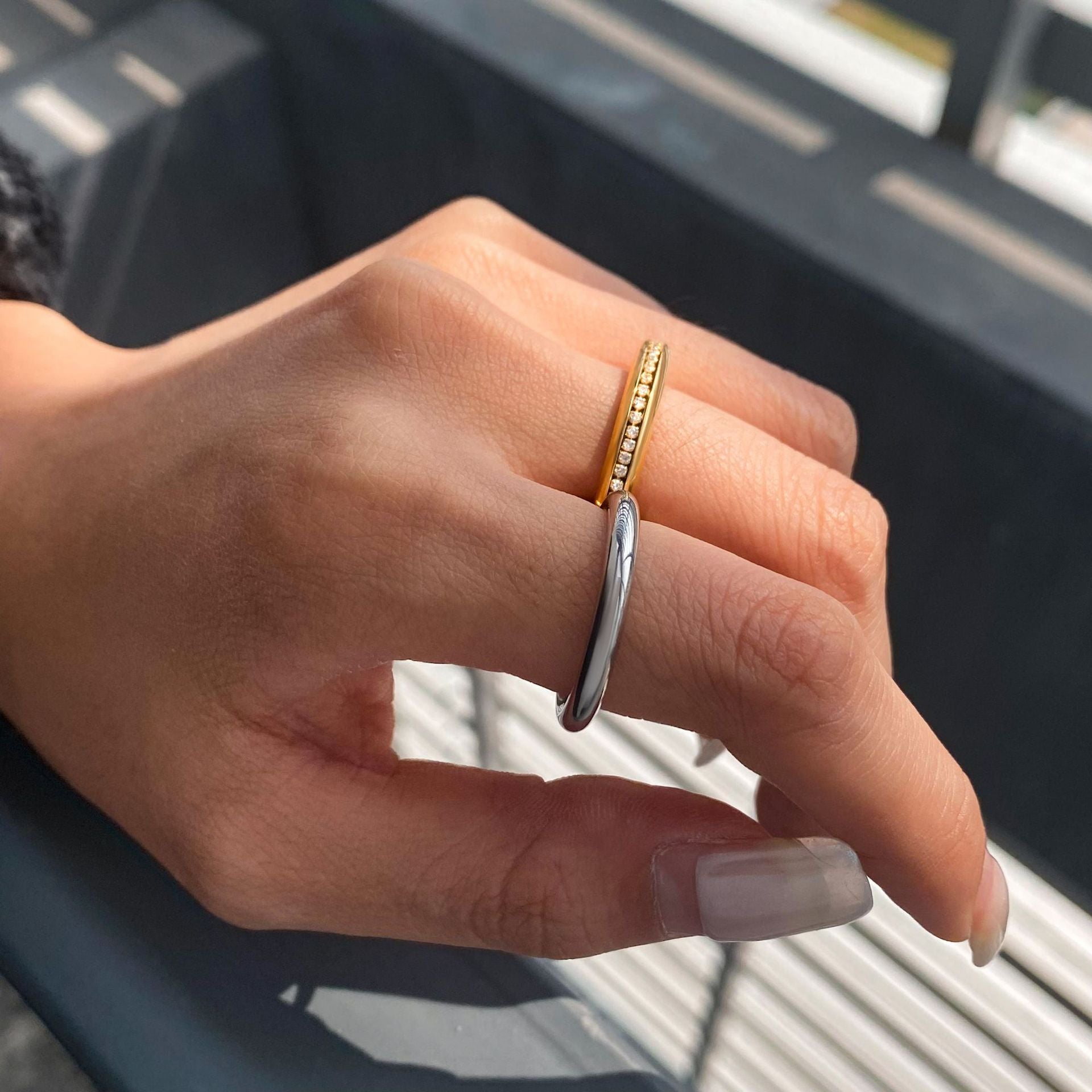 Claire Two Tone Ring Stack