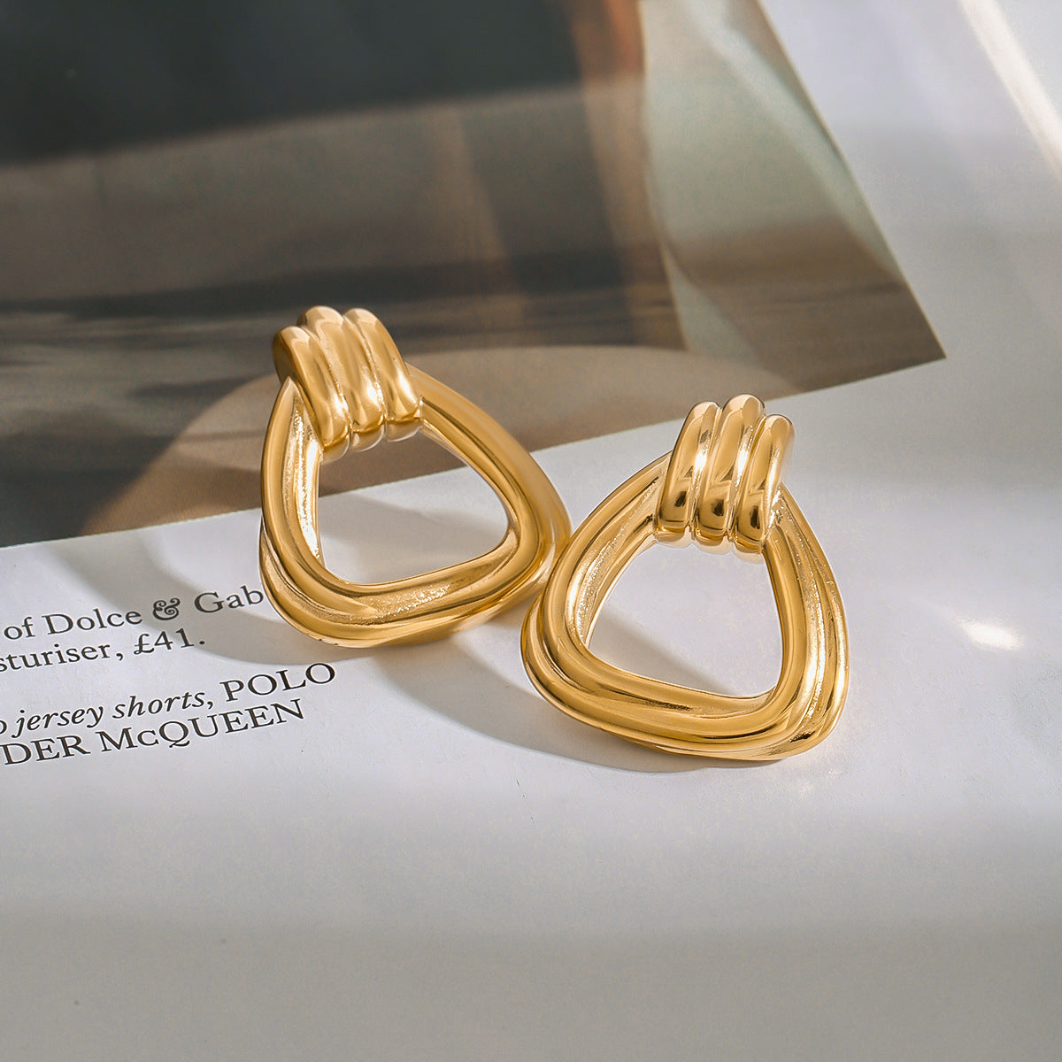Doris Knot Charm Gold Earrings
