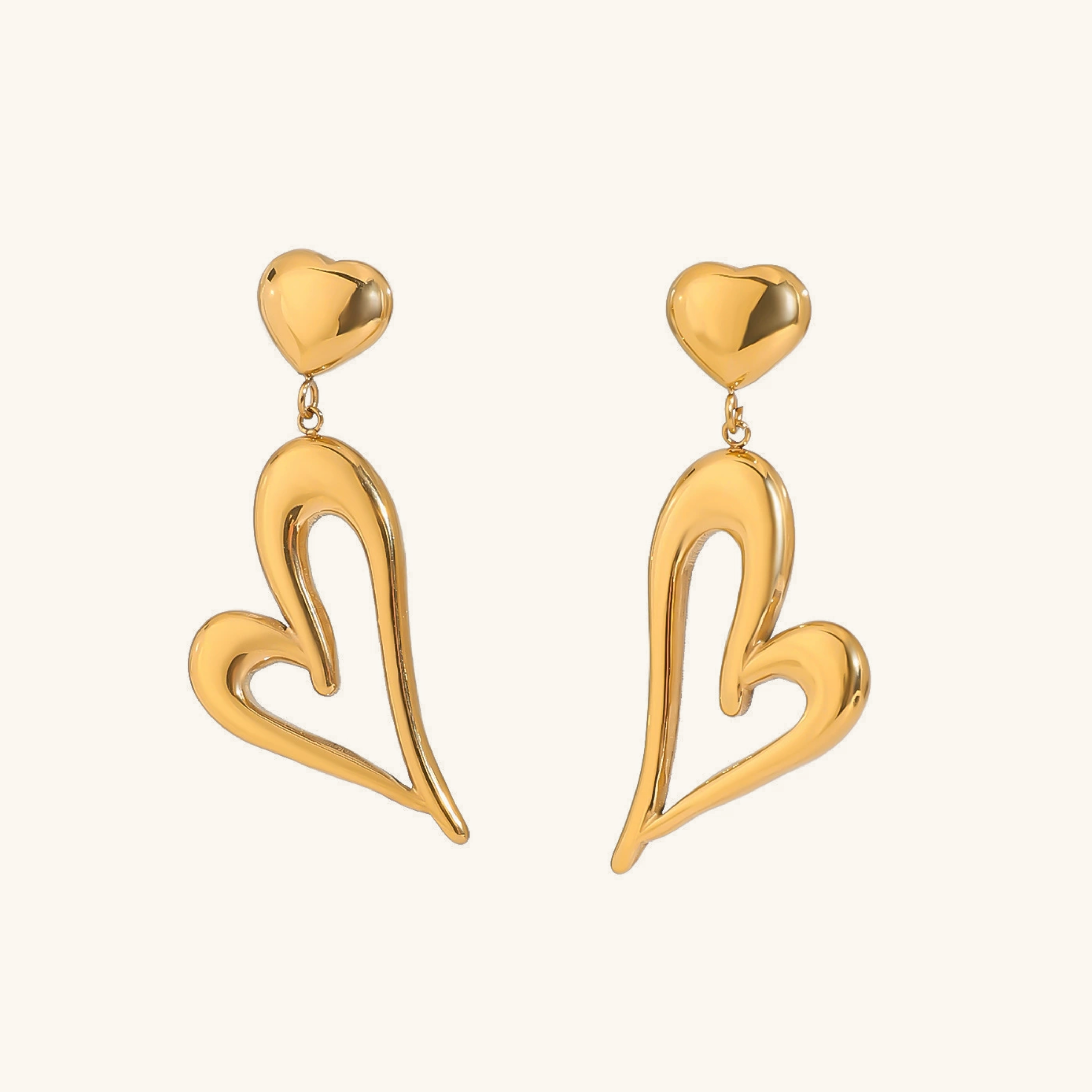 Venus Gold Heart Earrings