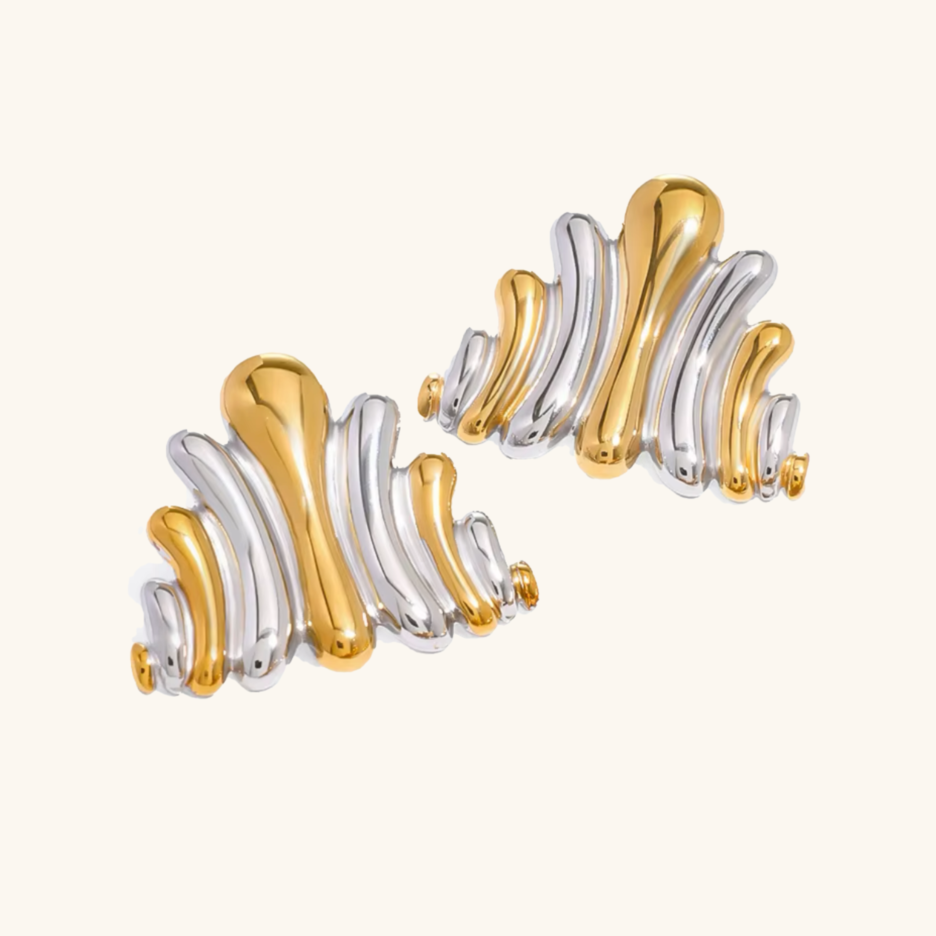 Nora Ripple Gold Earrings