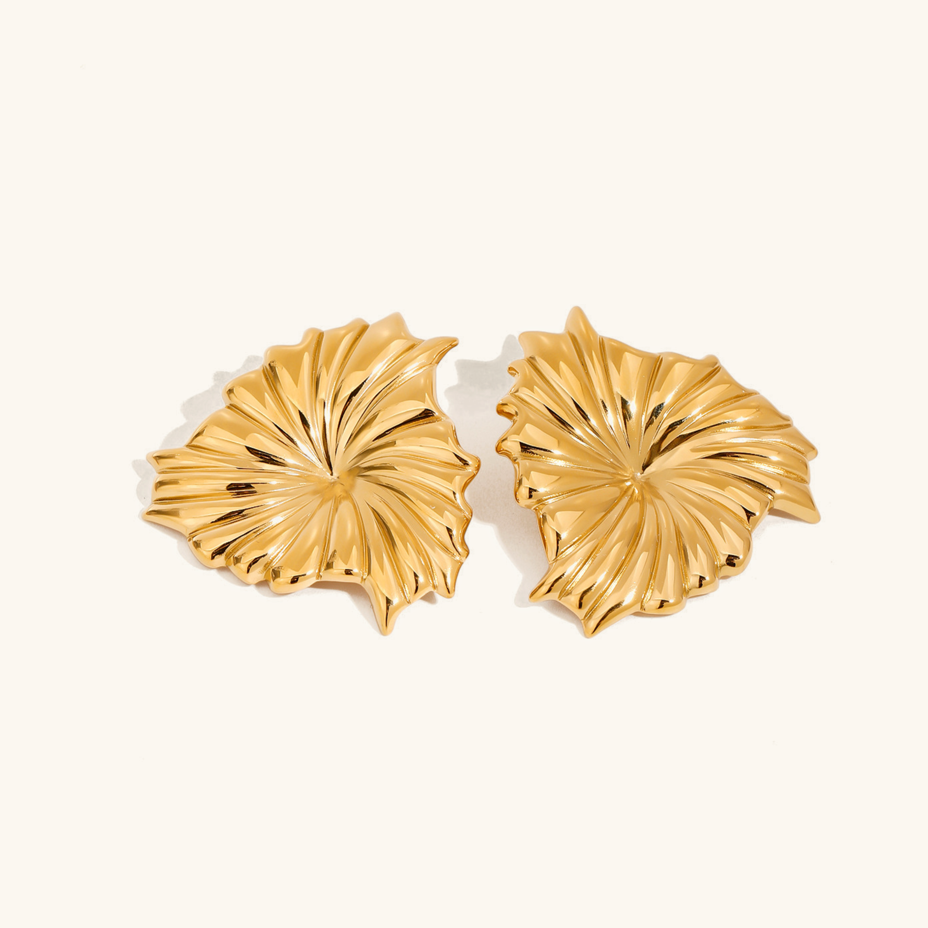 Rafaela Sculpted Petal Gold Earrings