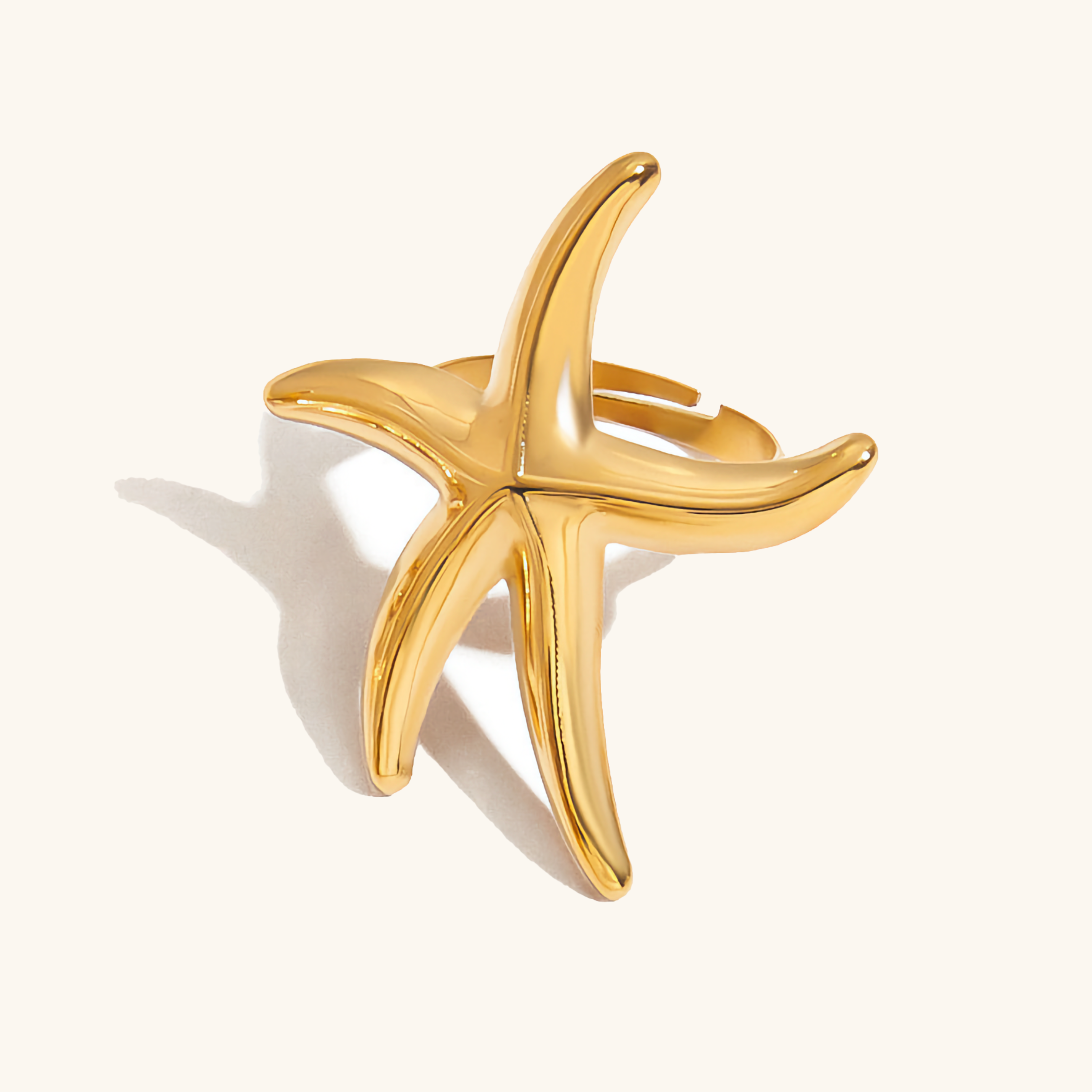 Oceanic Gold Starfish Ring
