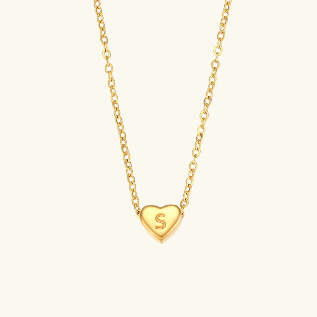Heart Initial Gold Necklace
