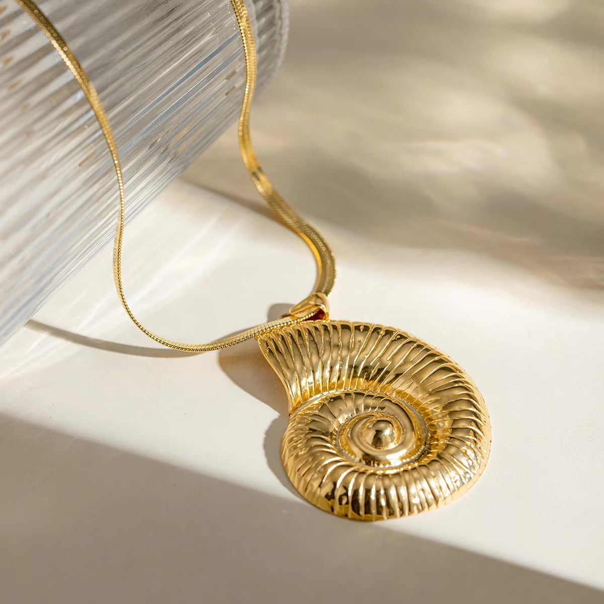 Cascadia Nautilus Gold Necklace