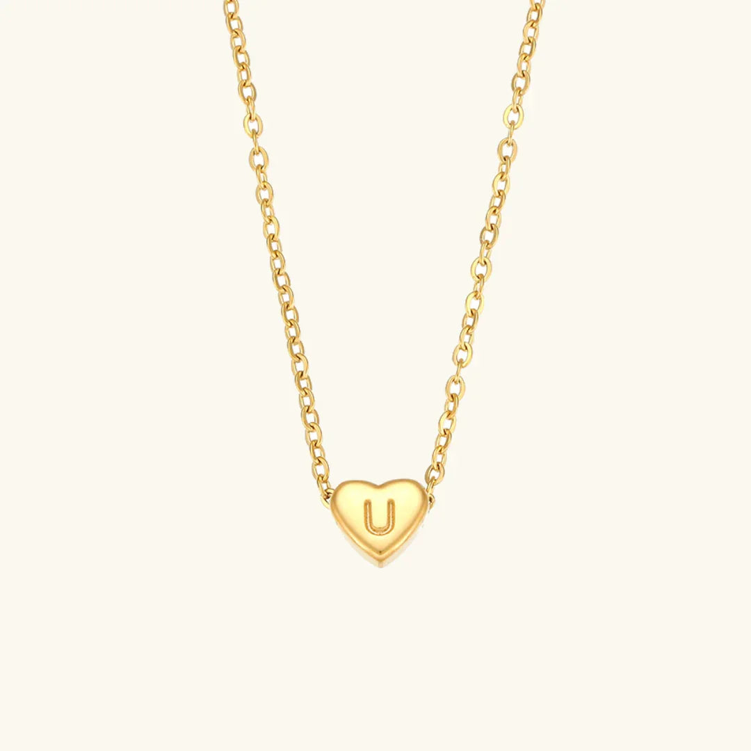 Heart Initial Gold Necklace