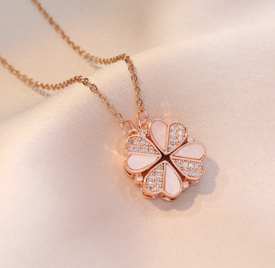 Radiant Clover Heart Necklace