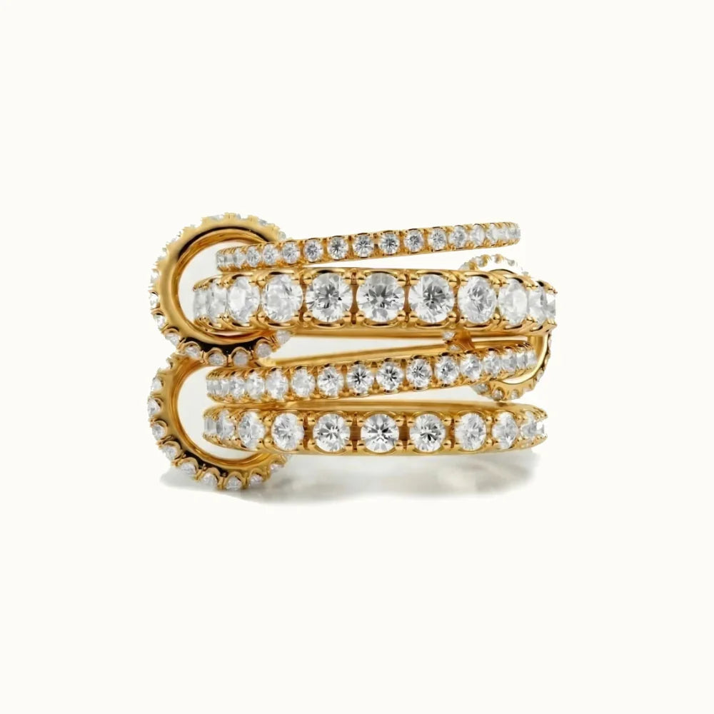 Hallie Stacked Diamond Silver Ring